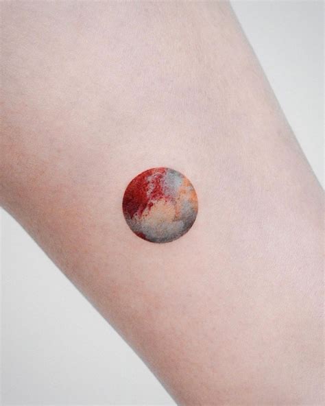 pluto tattoo|minimalist galaxy tattoo.